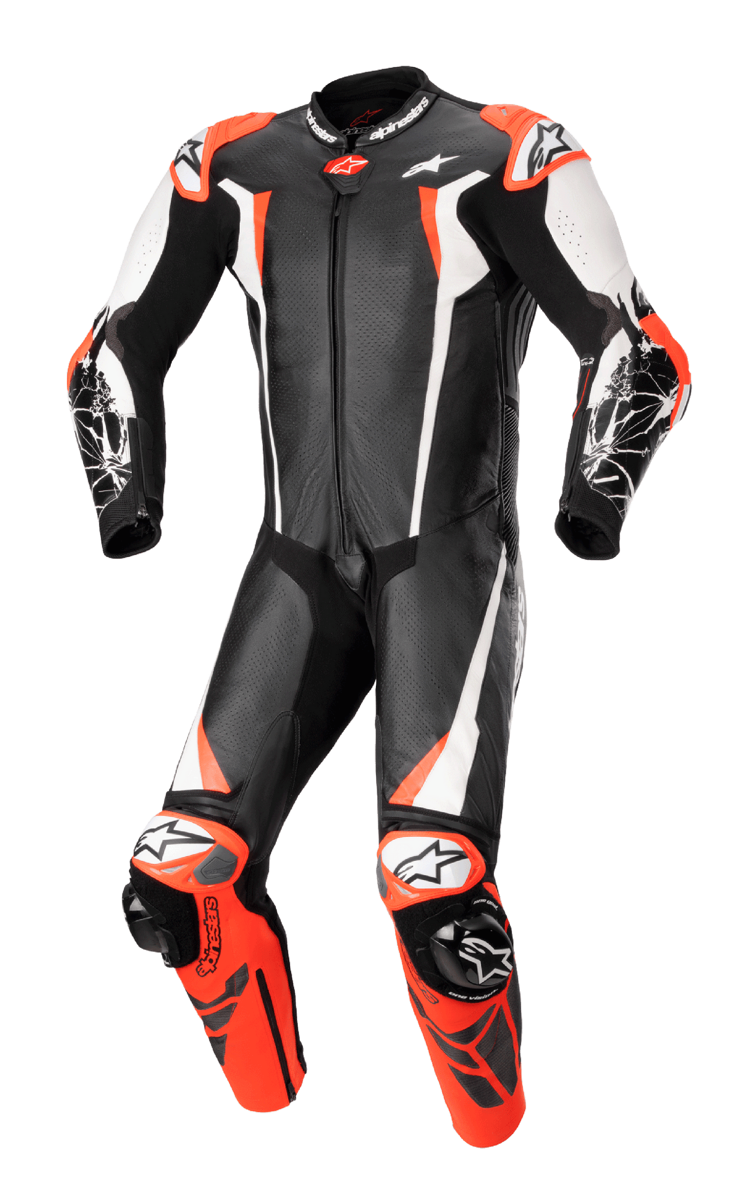 Traje de una pieza Alpinestars Racing Absolute v2 - Negro/Blanco/Rojo