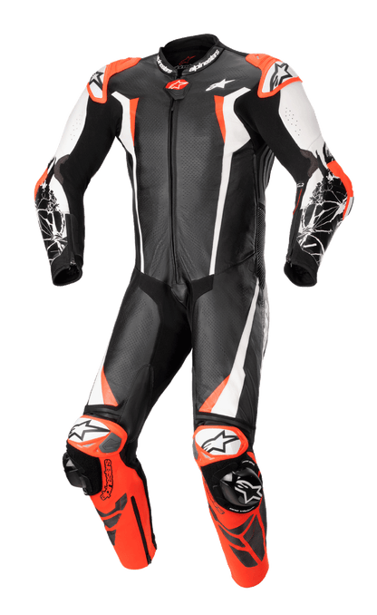 Traje de una pieza Alpinestars Racing Absolute v2 - Negro/Blanco/Rojo