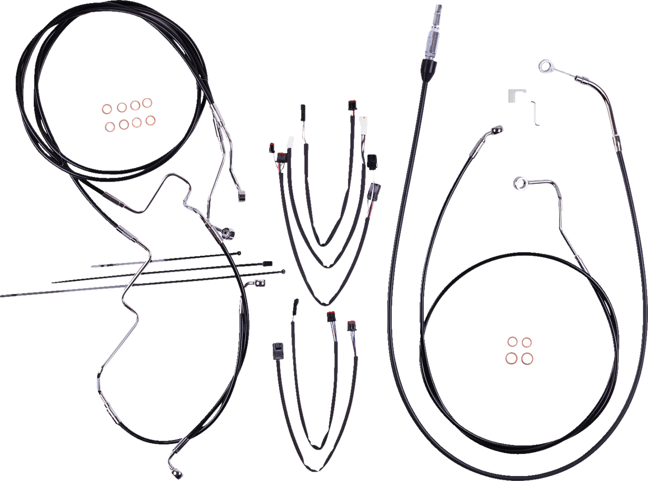 Kit de instalación de manillar XR - Kit de instalación de manillar XR - Perchas Ape de 12"-14" - FLH '21-'22 - Negro/Cromo