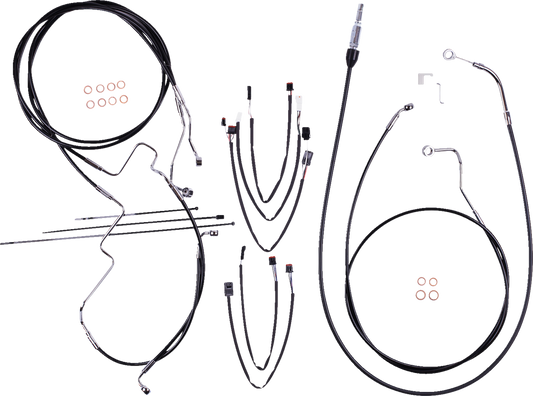 Kit de instalación de manillar XR - Kit de instalación de manillar XR - Perchas Ape de 12"-14" - FLH '21-'22 - Negro/Cromo