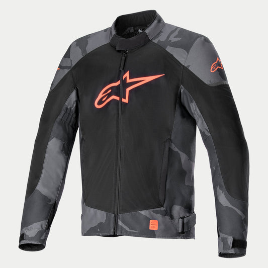 Chamarra Alpinestars T-SP X Superair - Camuflaje Negro/Rojo Fluo