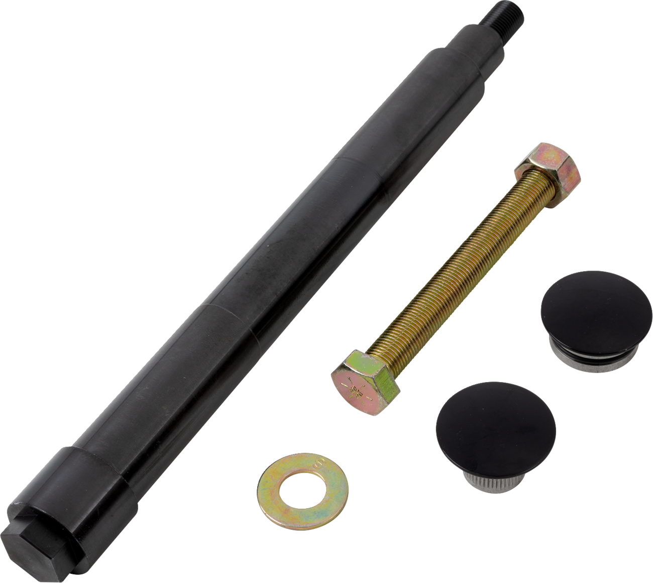 Eje delantero de montaje empotrado - Kit de eje - Montaje empotrado - Delantero - Negro con tapas de extremo negras