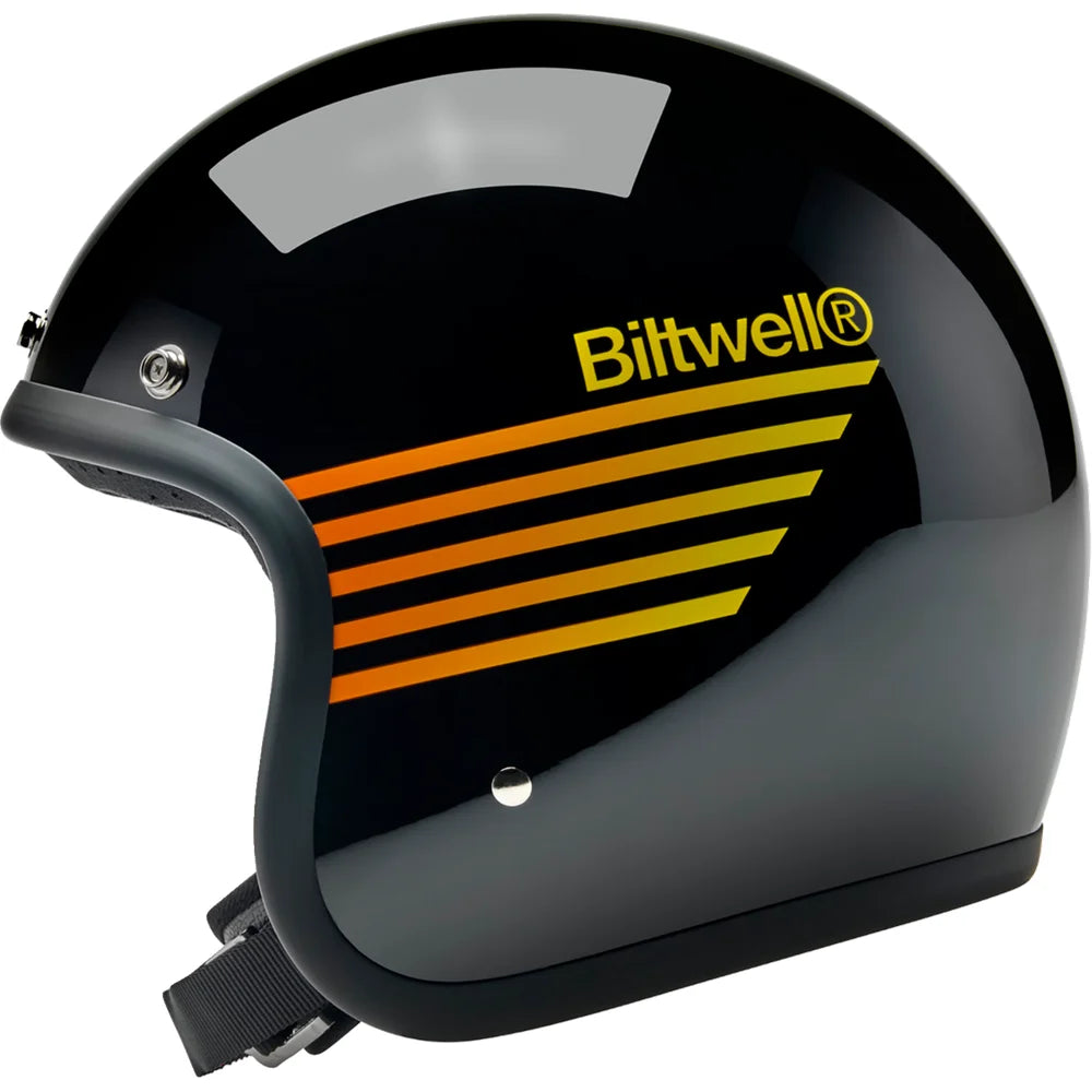 Casco bonanza lightspeed negro brillante/naranja/amarillo