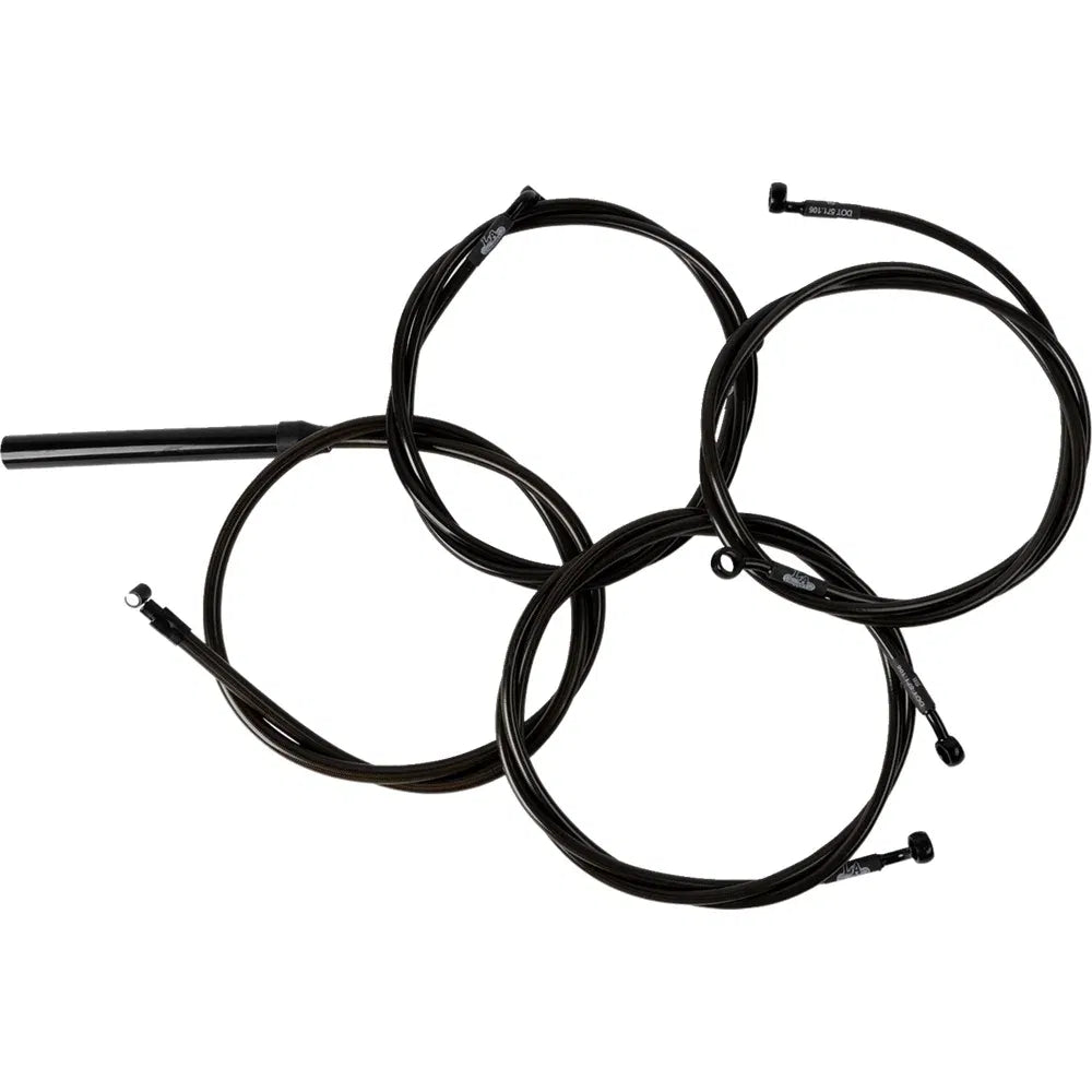 Kit completo de cable de manillar/línea de freno trenzado midnight, estándar