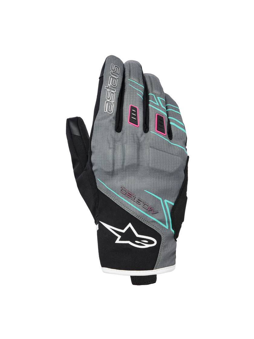 Guantes para dama Alpinestars Stella Moblast WP – Fur Gray/Black/Pink Fluo