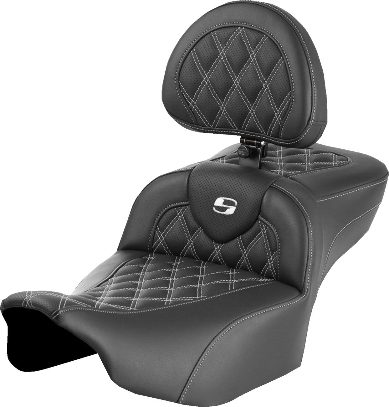 Asiento de alcance extendido Roadsofa™ - Asiento de alcance extendido Roadsofa™ - con respaldo - Costura de celosía - Costura blanca - FLTR/FLHX '23-'24