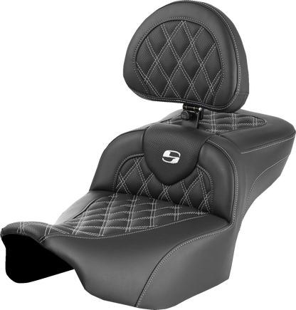 Asiento de alcance extendido Roadsofa™ - Asiento de alcance extendido Roadsofa™ - con respaldo - Costura de celosía - Costura blanca - FLTR/FLHX '23-'24