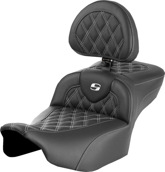 Asiento de alcance extendido Roadsofa™ - Asiento de alcance extendido Roadsofa™ - con respaldo - Costura de celosía - Costura blanca - FLTR/FLHX '23-'24