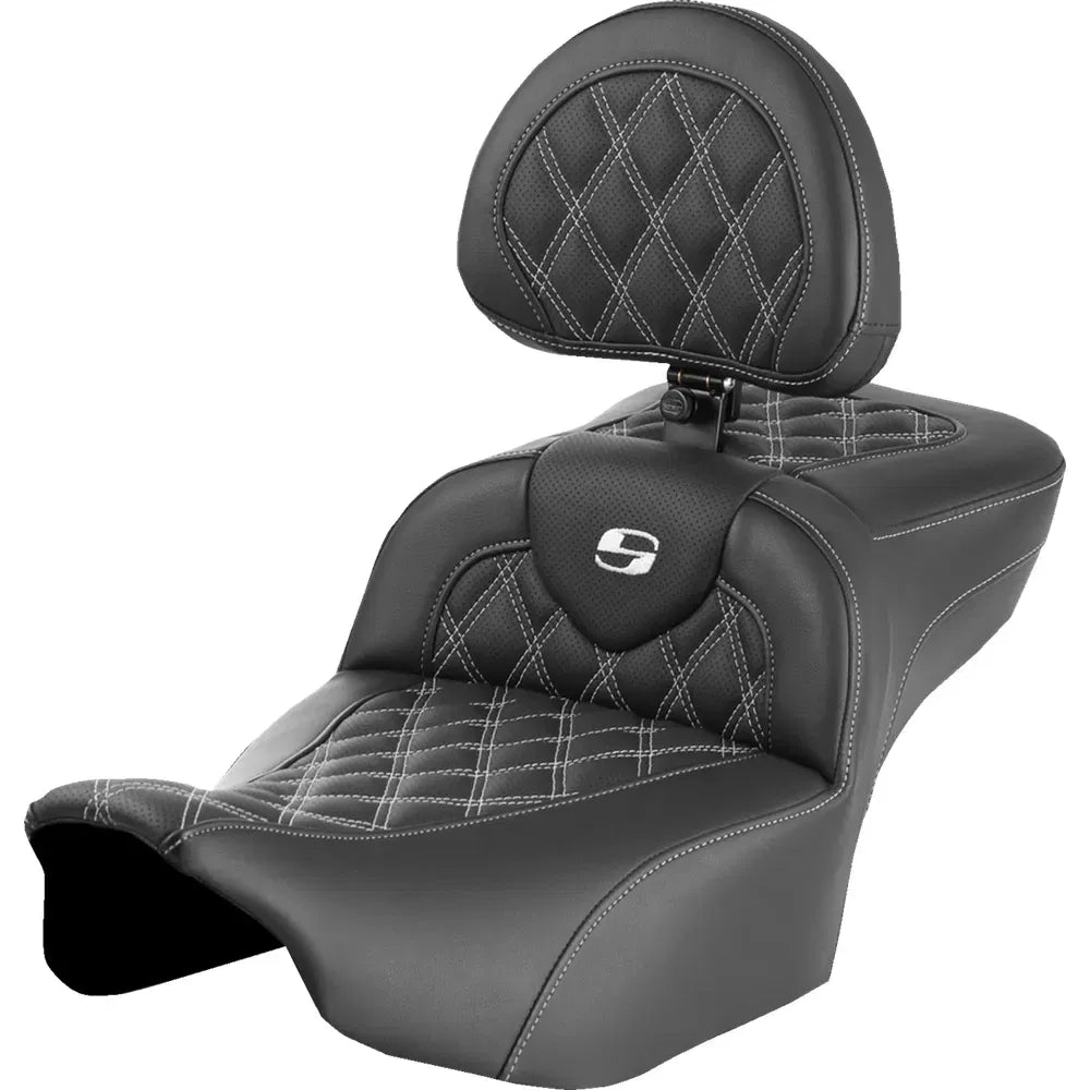 Asiento de alcance extendido Roadsofa™ - Asiento de alcance extendido Roadsofa™ - con respaldo - Costura de celosía - Costura blanca - FLTR/FLHX '23-'24