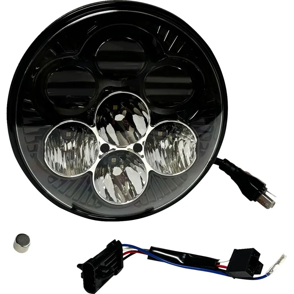 Faro led redondo shark demon® de 7" con retroiluminación que cambia de color