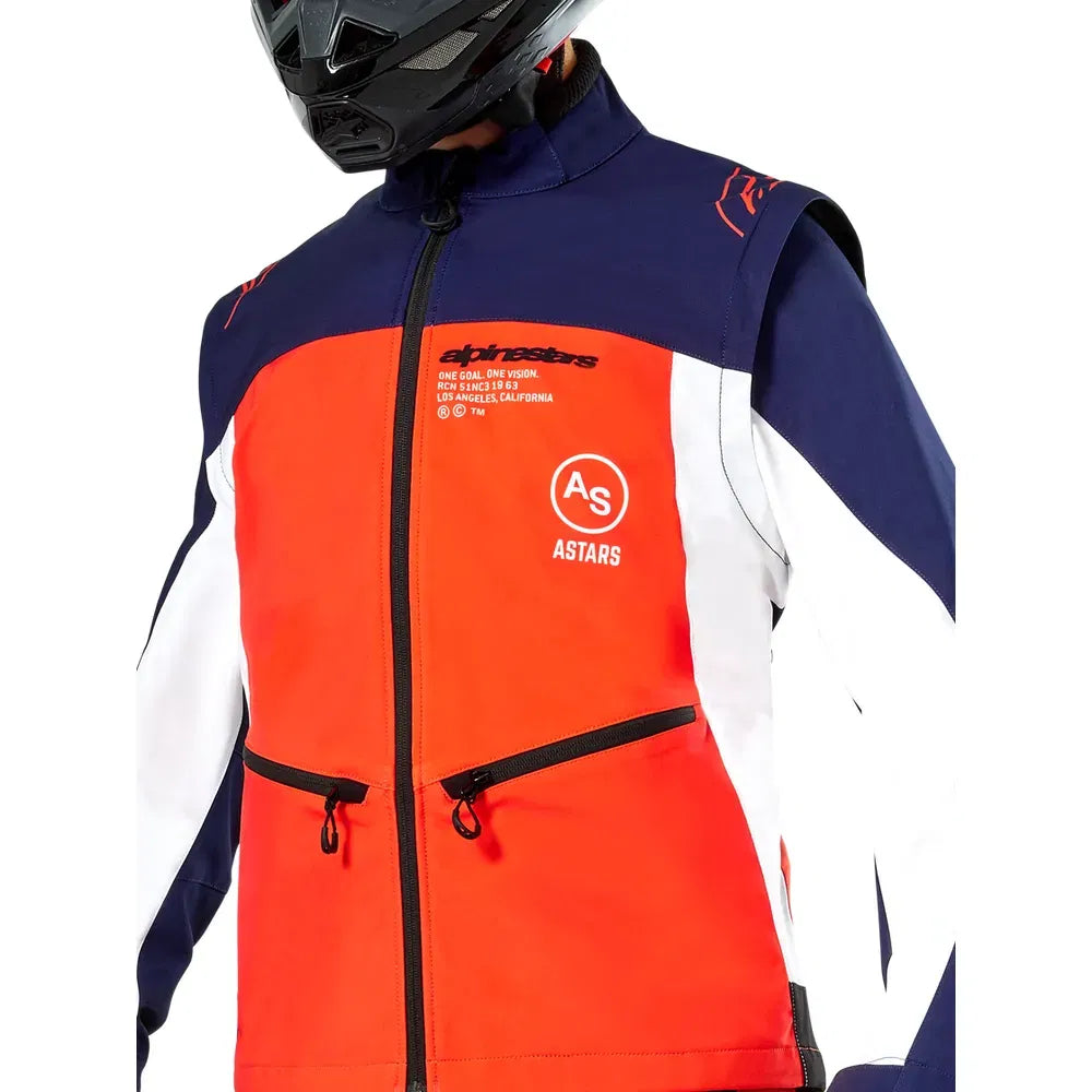 Chamarra Alpinestars Lite-Dura Softshell - azul/naranja/blanco