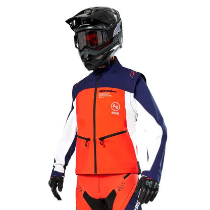 Chamarra Alpinestars Lite-Dura Softshell - azul/naranja/blanco