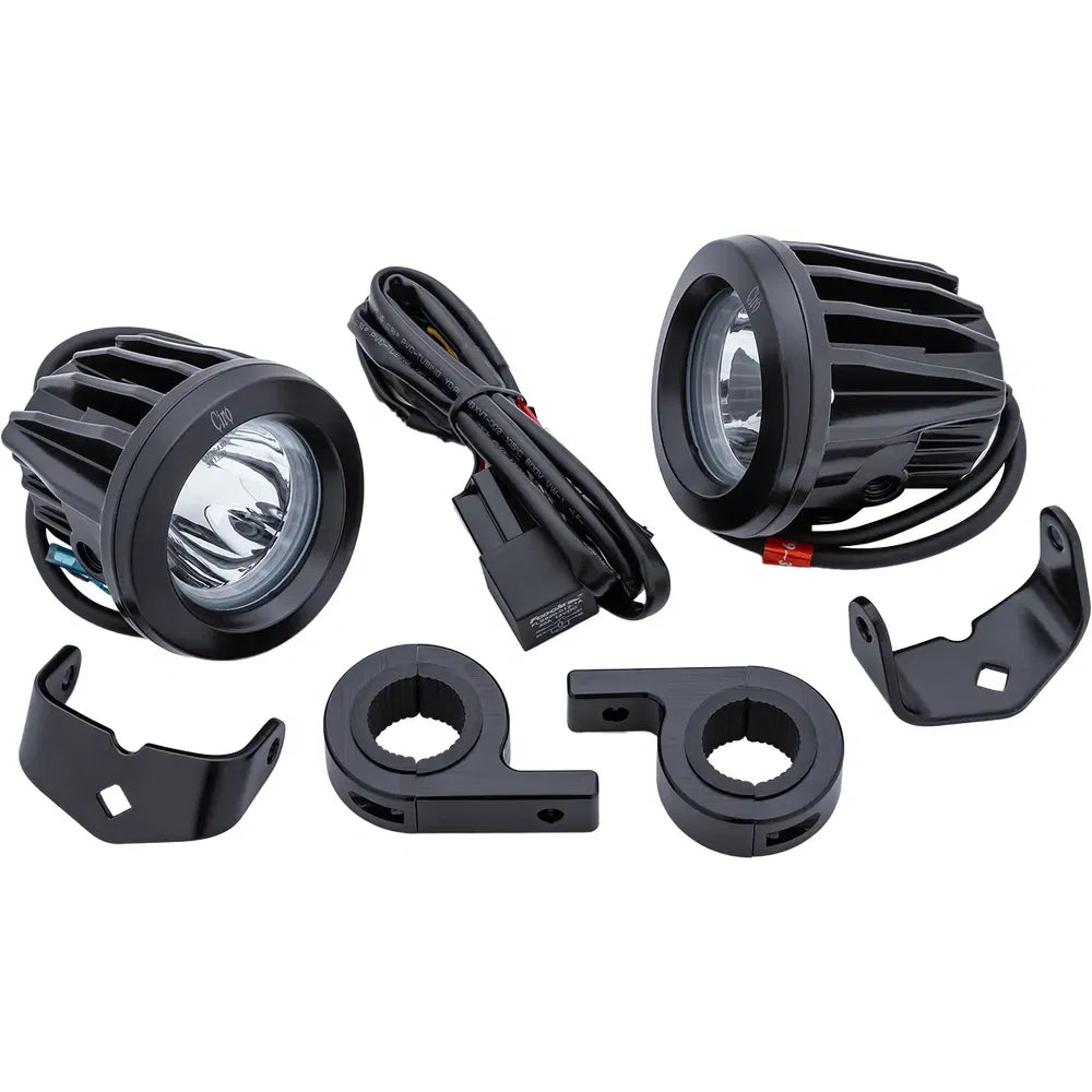 Luces auxiliares con soportes Ciro - Negro