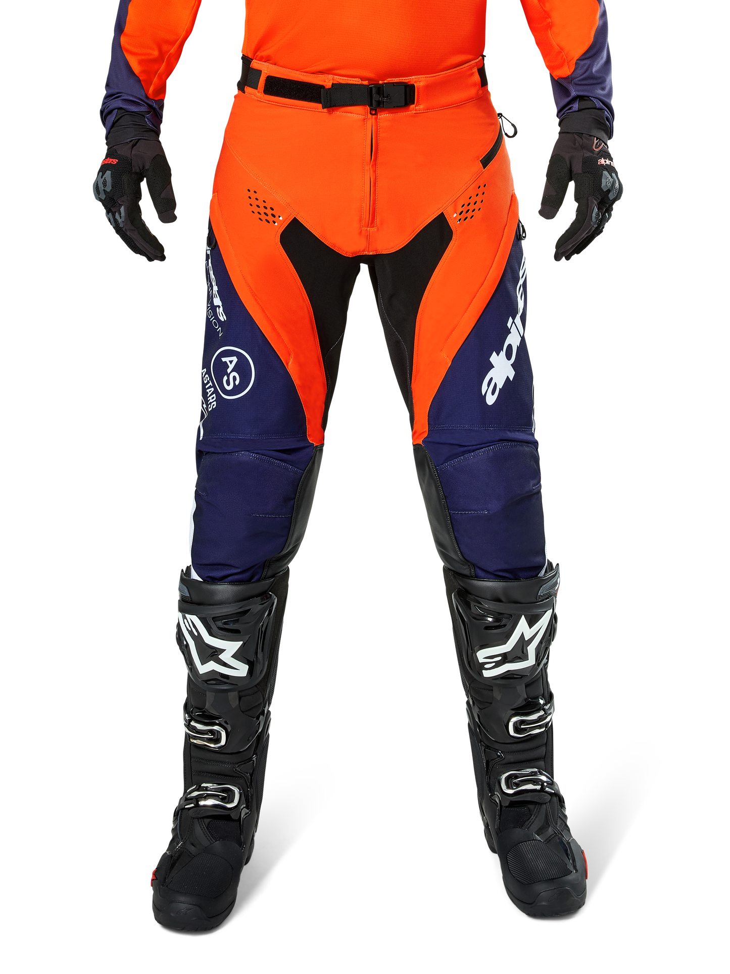 Pantalones Alpinestar Pro-Dura - Azul marino/Naranja intenso/Blanco