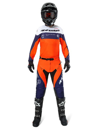 Pantalones Alpinestar Pro-Dura - Azul marino/Naranja intenso/Blanco