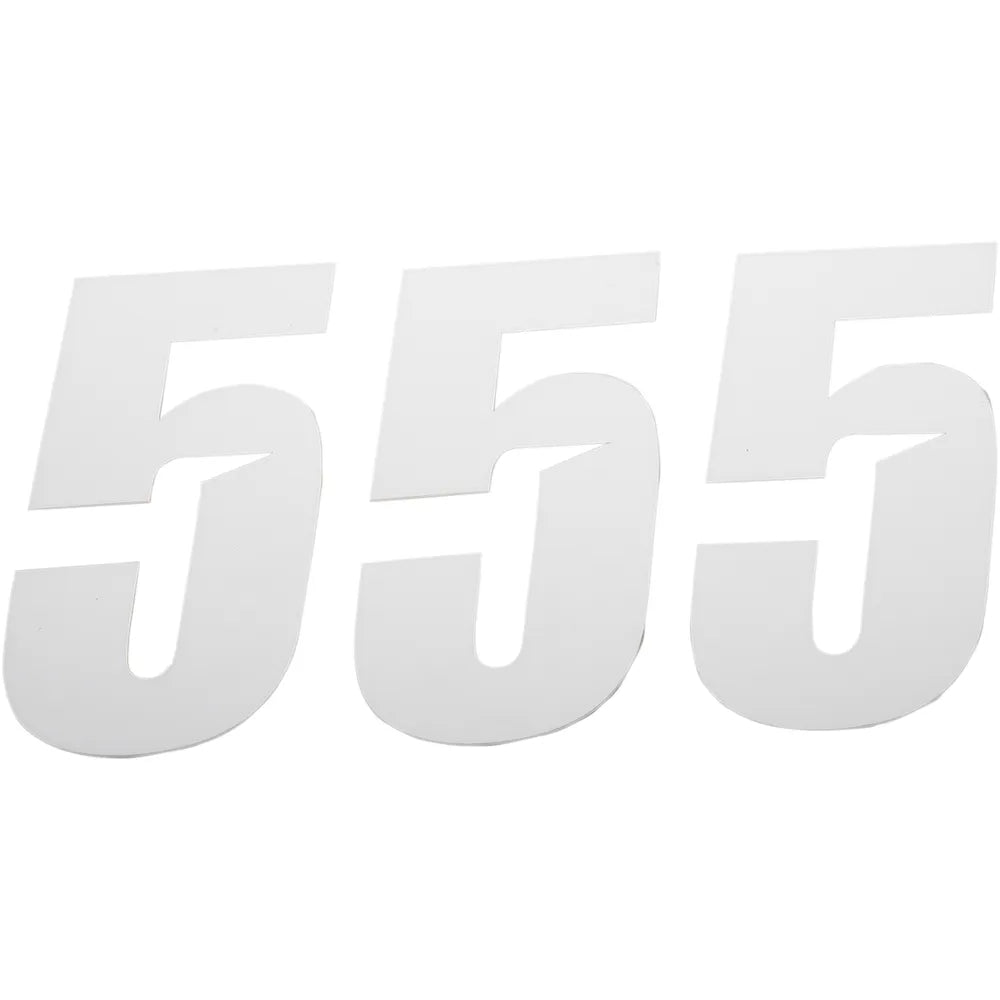 Slash Number Plate - #5 - White - 4"