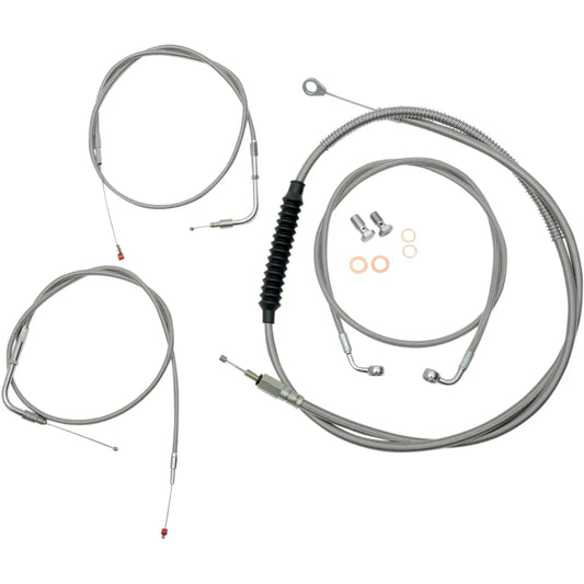 Handlebar Cable/Brake Line Kit  - 15" - 17" Ape Hanger Handlebars - Stainless Steel