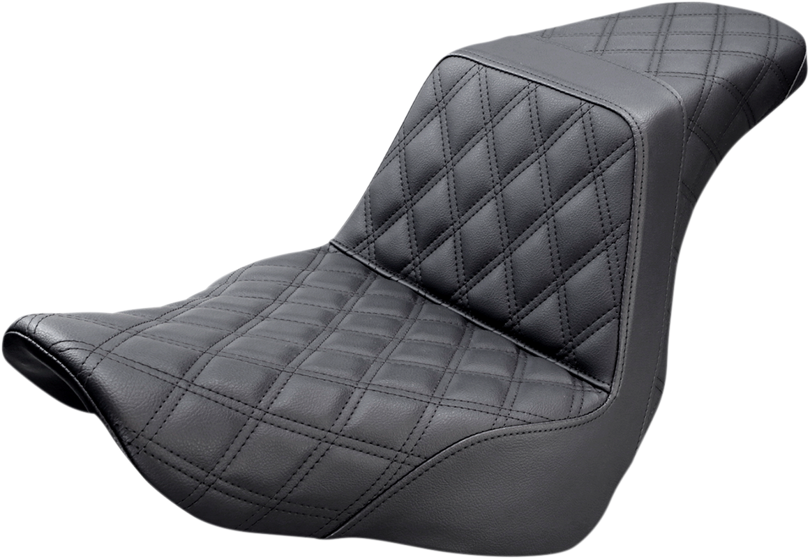 Asiento con escalera - Costura de celosía completa - Asiento con escalera - Costura de celosía completa - Negro