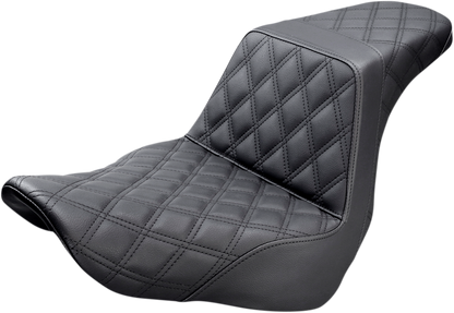 Asiento con escalera - Costura de celosía completa - Asiento con escalera - Costura de celosía completa - Negro
