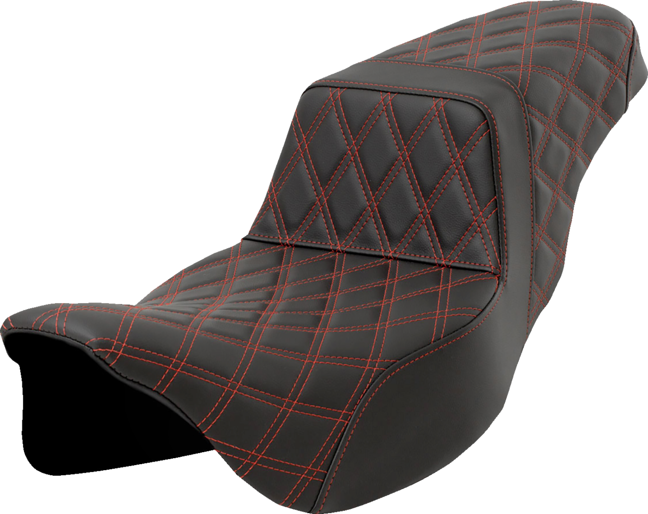 Asiento subido con costura de celosía - Asiento subido con costura de celosía - Puntada roja - Alcance extendido - FLH/FLT '08-'23