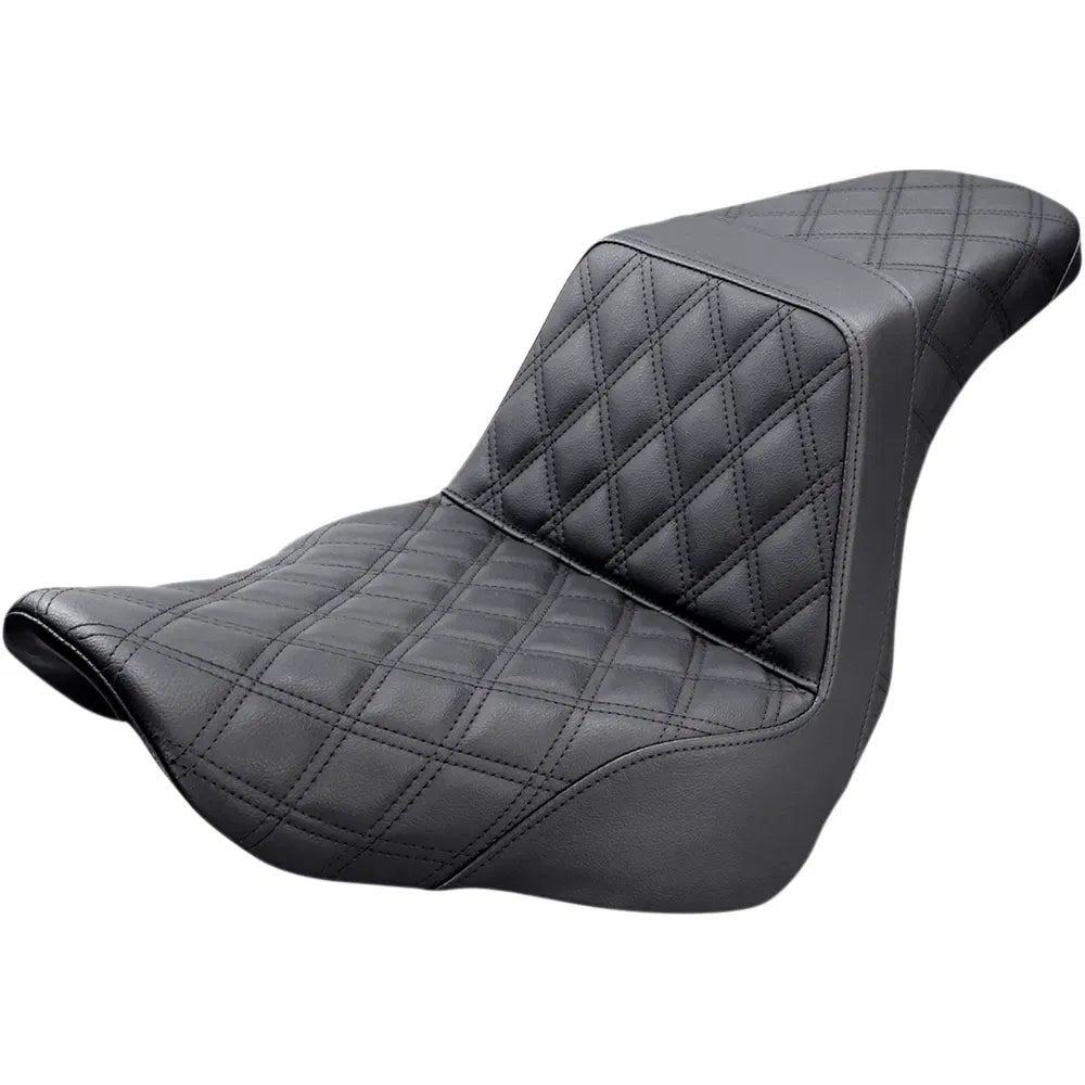 Asiento con escalera - Costura de celosía completa - Asiento con escalera - Costura de celosía completa - Negro