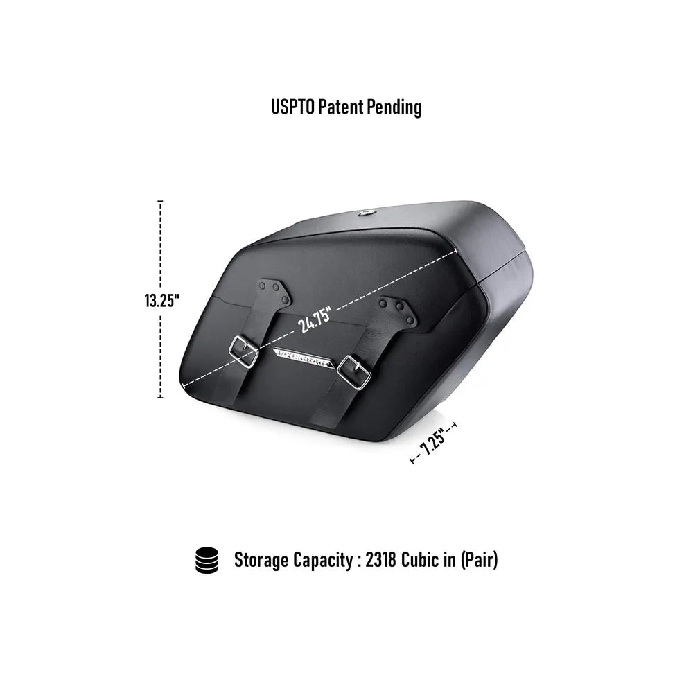 Alforjas de piel Viking Bags Baldur XL Shock Cutout - 38L