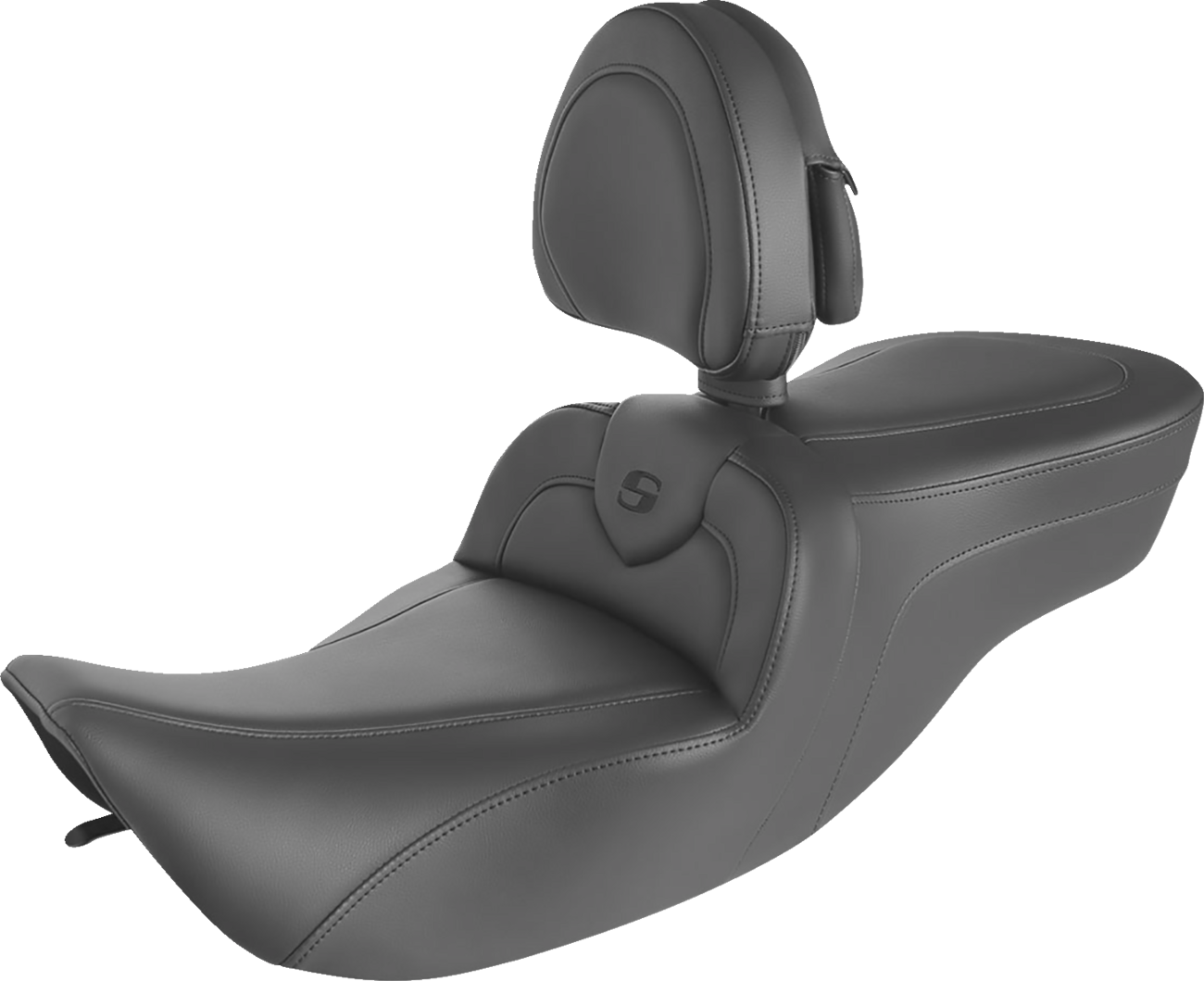 Asiento RoadSofa™ - Asiento RoadSofa™ - con respaldo - Negro con costuras negras - FLH '97-'07