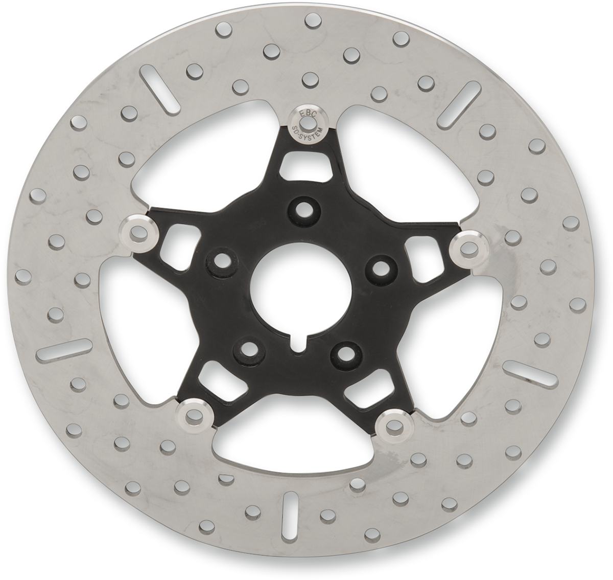 Rotor de freno delantero de acero inoxidable serie FSD para Big Twins - Rotor de freno - Portador negro