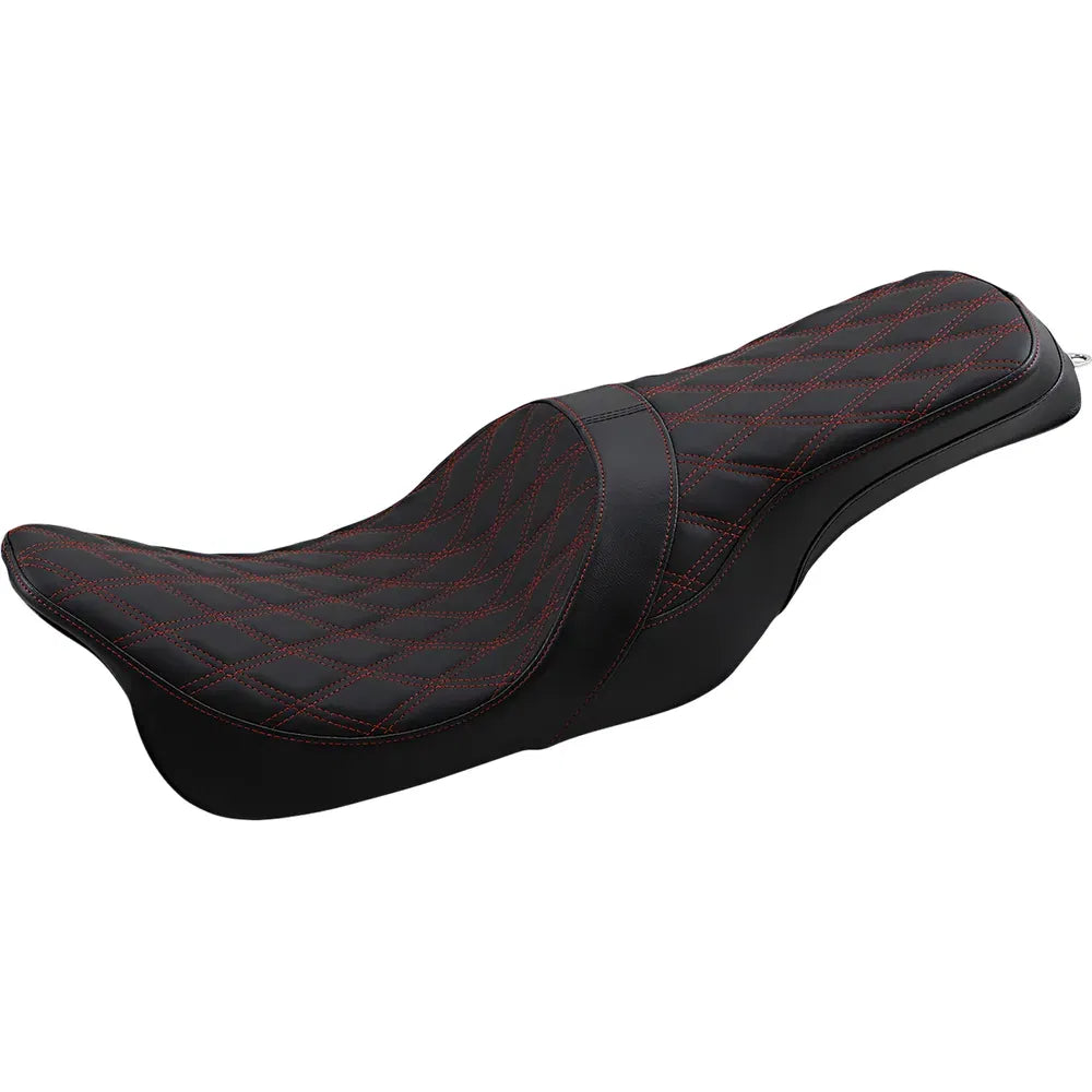 Forward Positioned Predator 2-Up Seat - Double Diamond - Red Stitched