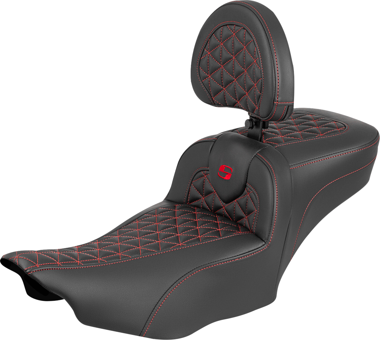 Asiento de alcance extendido Roadsofa™ - Asiento de alcance extendido Roadsofa™ - con respaldo - Puntada roja - FLH/FLT '23-'25