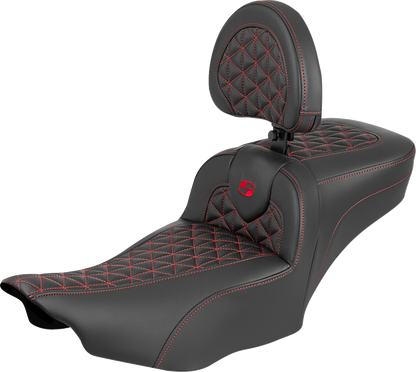 Asiento de alcance extendido Roadsofa™ - Asiento de alcance extendido Roadsofa™ - con respaldo - Puntada roja - FLH/FLT '23-'25