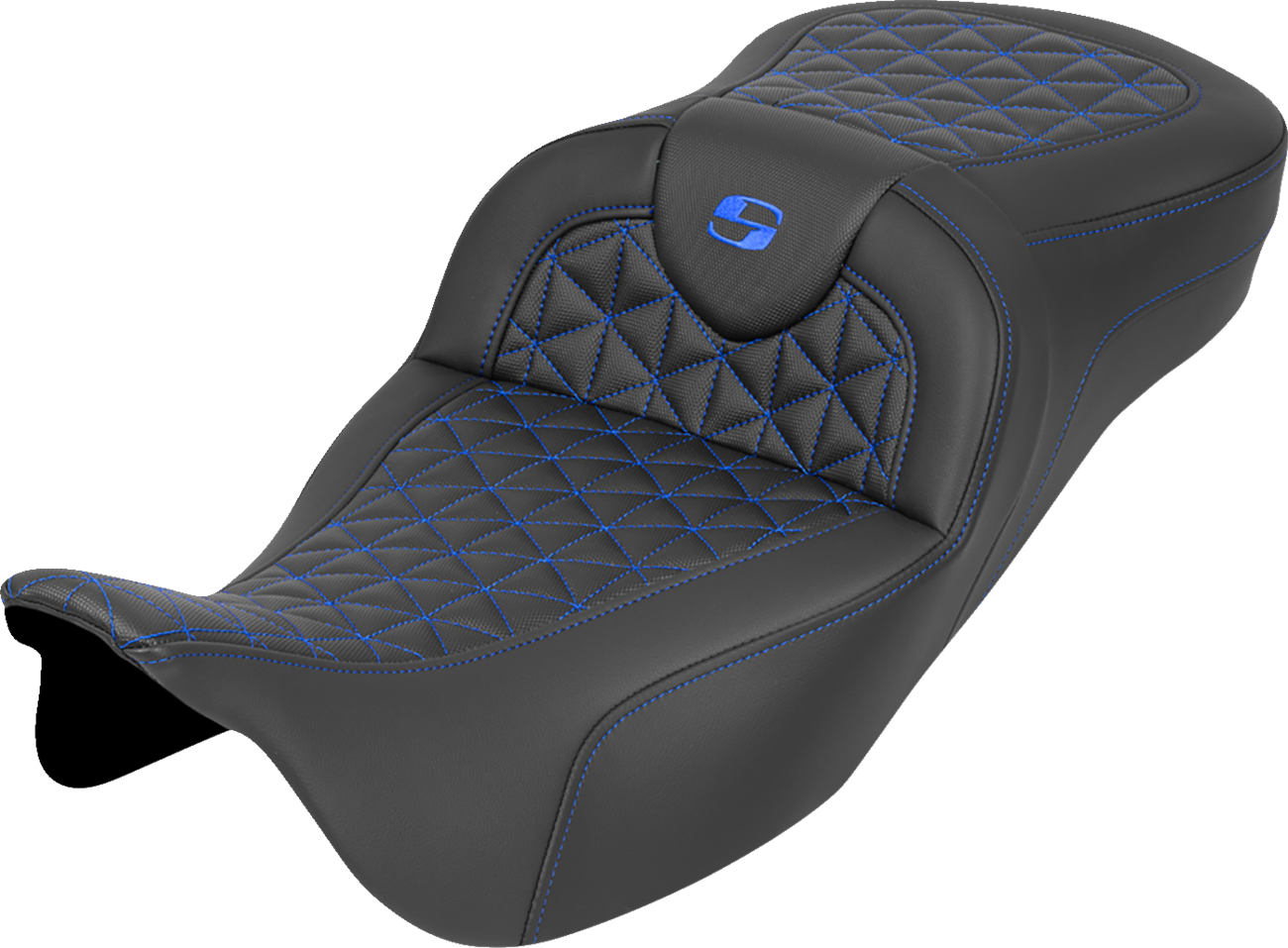Asiento RoadSofa™ Tri Gripper - Asiento RoadSofa™ Tri Gripper - Alcance extendido - Costura azul - sin respaldo - FLH/FLT '08-'25