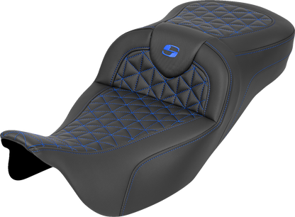 Asiento RoadSofa™ Tri Gripper - Asiento RoadSofa™ Tri Gripper - Alcance extendido - Costura azul - sin respaldo - FLH/FLT '08-'25