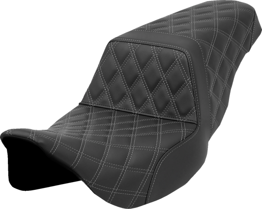 Asiento elevador con costura de celosía - Asiento con escalera - Costura de celosía - Costura gris - FLH/FLT '08-'23