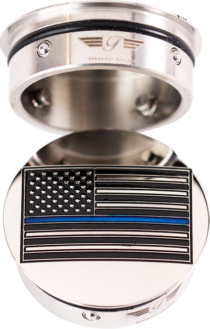 Cubiertas de brazo oscilante - Cubiertas de brazo oscilante - Bandera americana de línea azul - Personalizada - Invertida