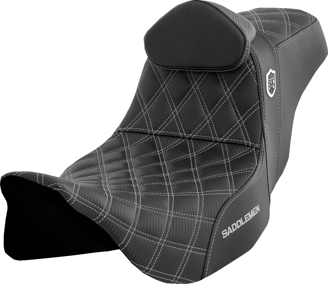 Asiento Pro Series SDC Performance Grip - Asiento Pro Series SDC Performance - con respaldo - Costura plateada - FLH/FLT '08-'23