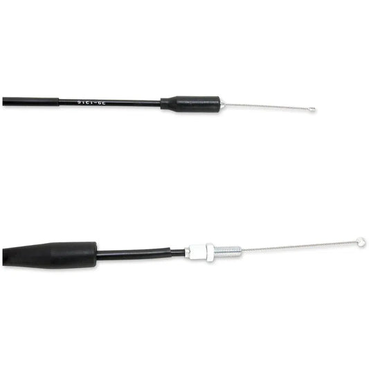 Cable del acelerador de vinilo negro.