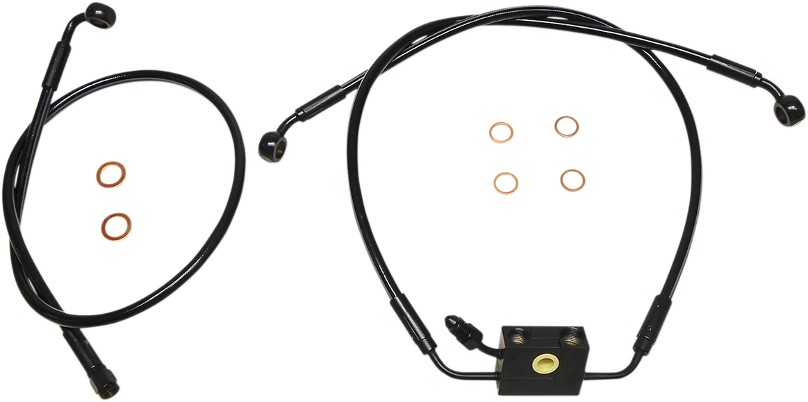 Kit de línea de freno ABS de doble disco XR - Línea de freno - XR - Doble disco - ABS - Negro - Softail