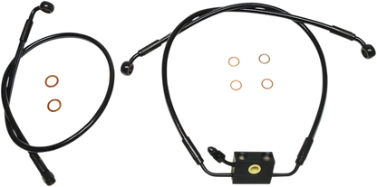 Kit de línea de freno ABS de doble disco XR - Línea de freno - XR - Doble disco - ABS - Negro - Softail