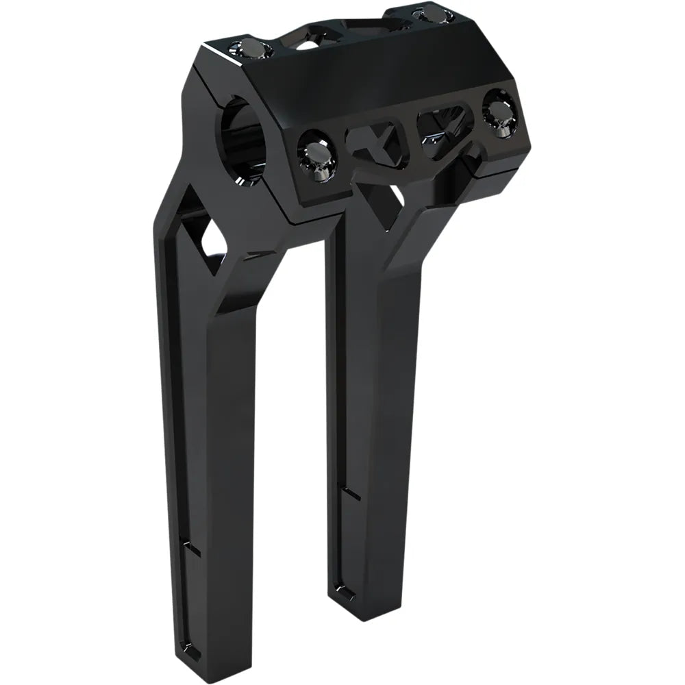 Risers - Pullback - 10" - 1-1/4" Clamping - Black Anodized