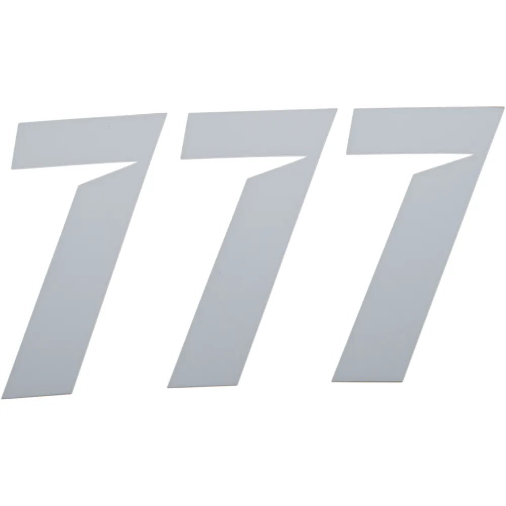 Slash Number Plate - #7 - White - 4"