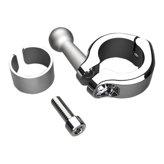 Ball Mount - Aluminum Clamp - 7/8" - 1" Handlebars - Chrome