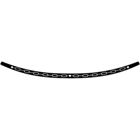 Embellecedor de parabrisas de acero inoxidable - Embellecedor de parabrisas - Negro - Cadena - FLH '96-'13
