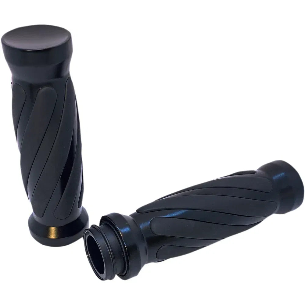 Black Twisted Rubber Grips for TBW