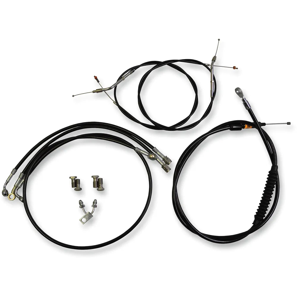 Standard Black Vinyl Braided Handlebar Cable/Brake Line Kit For 12" - 14" Ape Hanger Handlebars5845110262
