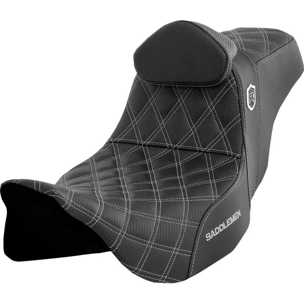 Asiento Pro Series SDC Performance Grip - Asiento Pro Series SDC Performance - con respaldo - Costura plateada - FLH/FLT '08-'23