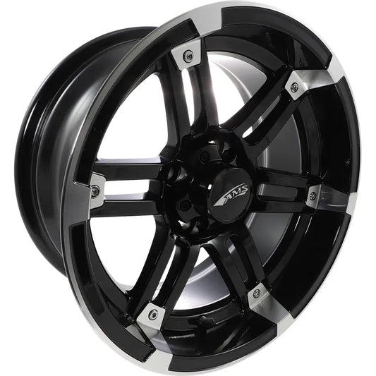 Wheel - Front/Rear - Machined Black - 14x7 - 4/4 - 3+4