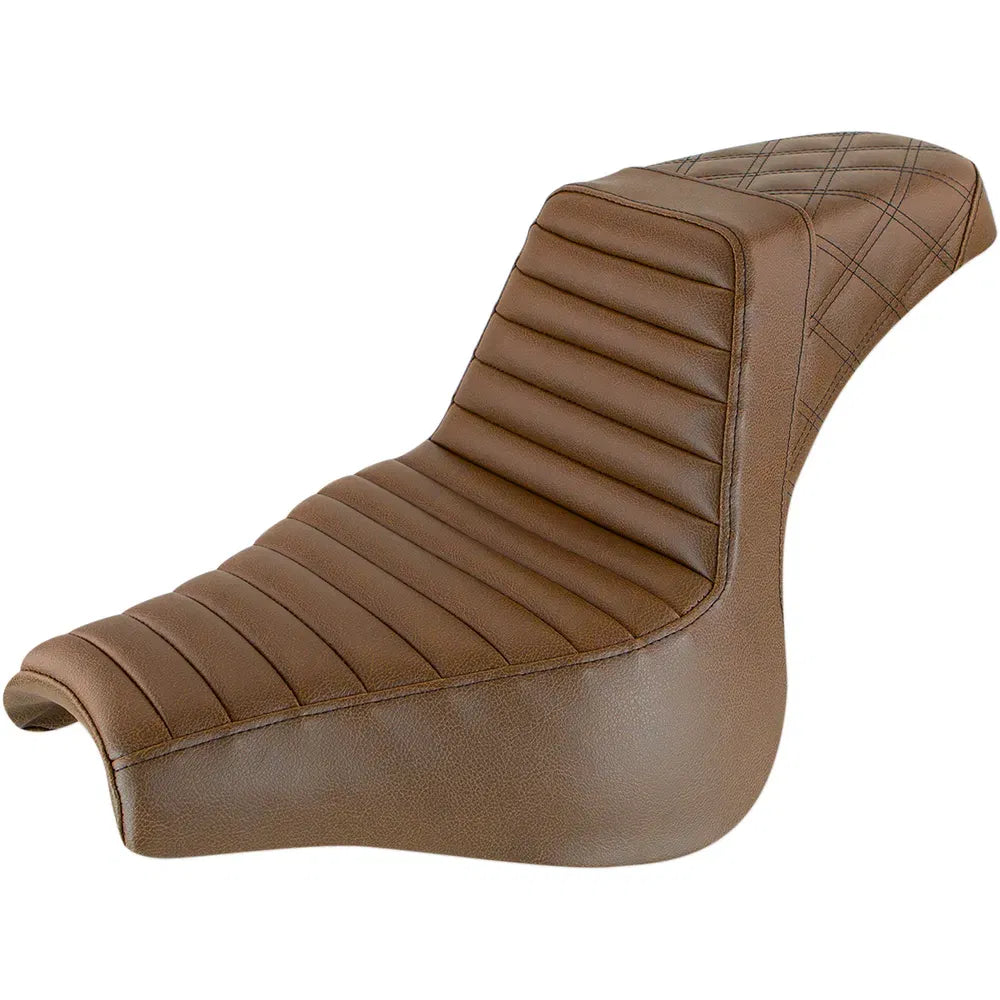 Asiento Saddlemen Step-Up Front Tuck-n-Roll/Rear Lattice Stitch FXFB/S '18-'23 Brown