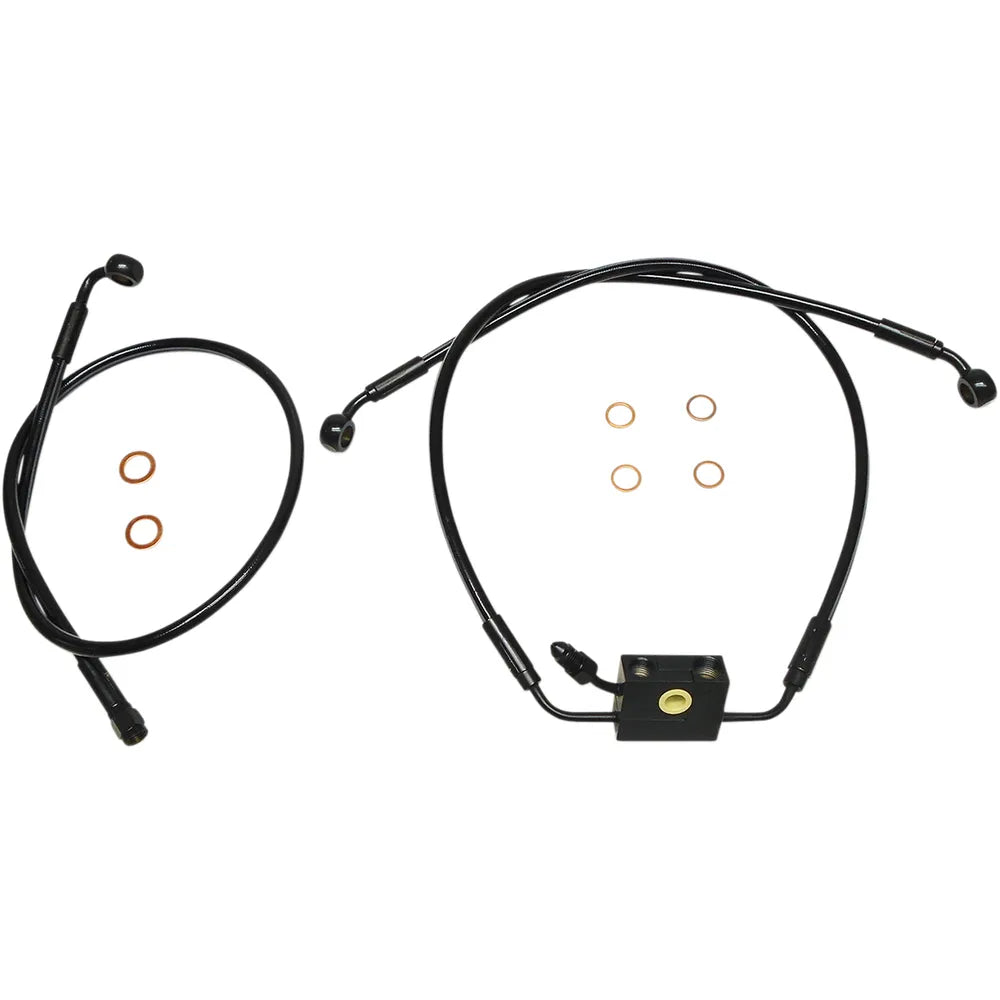 Kit de línea de freno ABS de doble disco XR - Línea de freno - XR - Doble disco - ABS - Negro - Softail