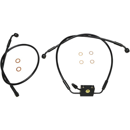 Kit de línea de freno ABS de doble disco XR - Línea de freno - XR - Doble disco - ABS - Negro - Softail